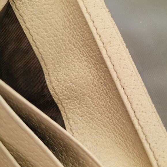 Gucci Logo Plate Card ID Wallet Small Monogram Bifold Beige Fair Vintage - Picture 5 of 9